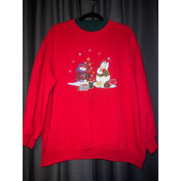 Ugly Christmas Sweater Xmas Sweatshirt Crewneck Size Large - Picture 1 of 3